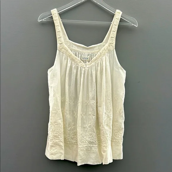 Aerie Cream Smocked Tank Top size L - Picture 1 of 4